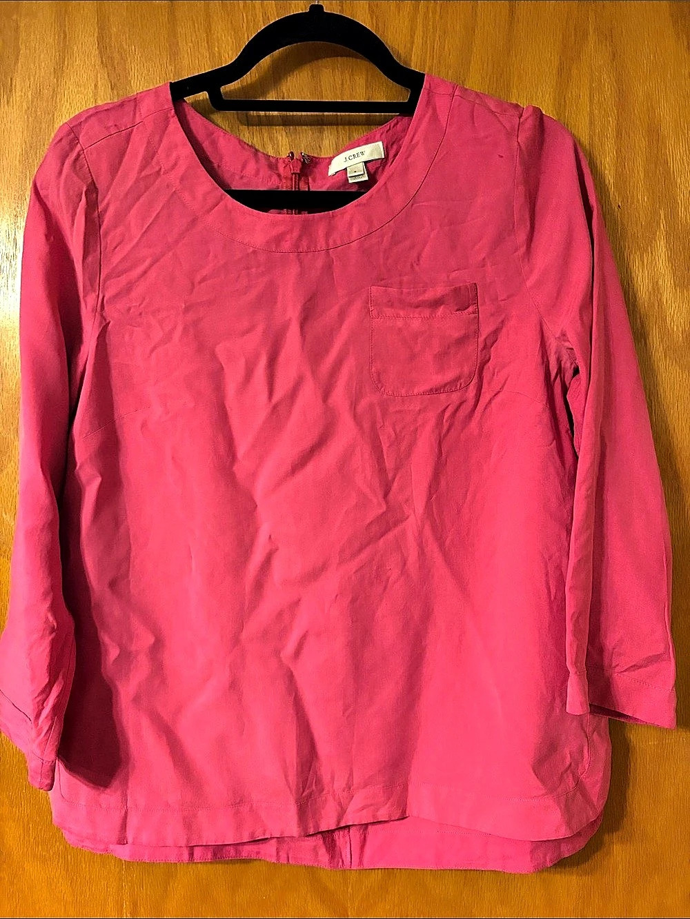 J.Crew Silk Long Sleeve Blouse Pink Size Medium